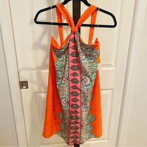 GB Girls Orange/ Pattern Halter Dress